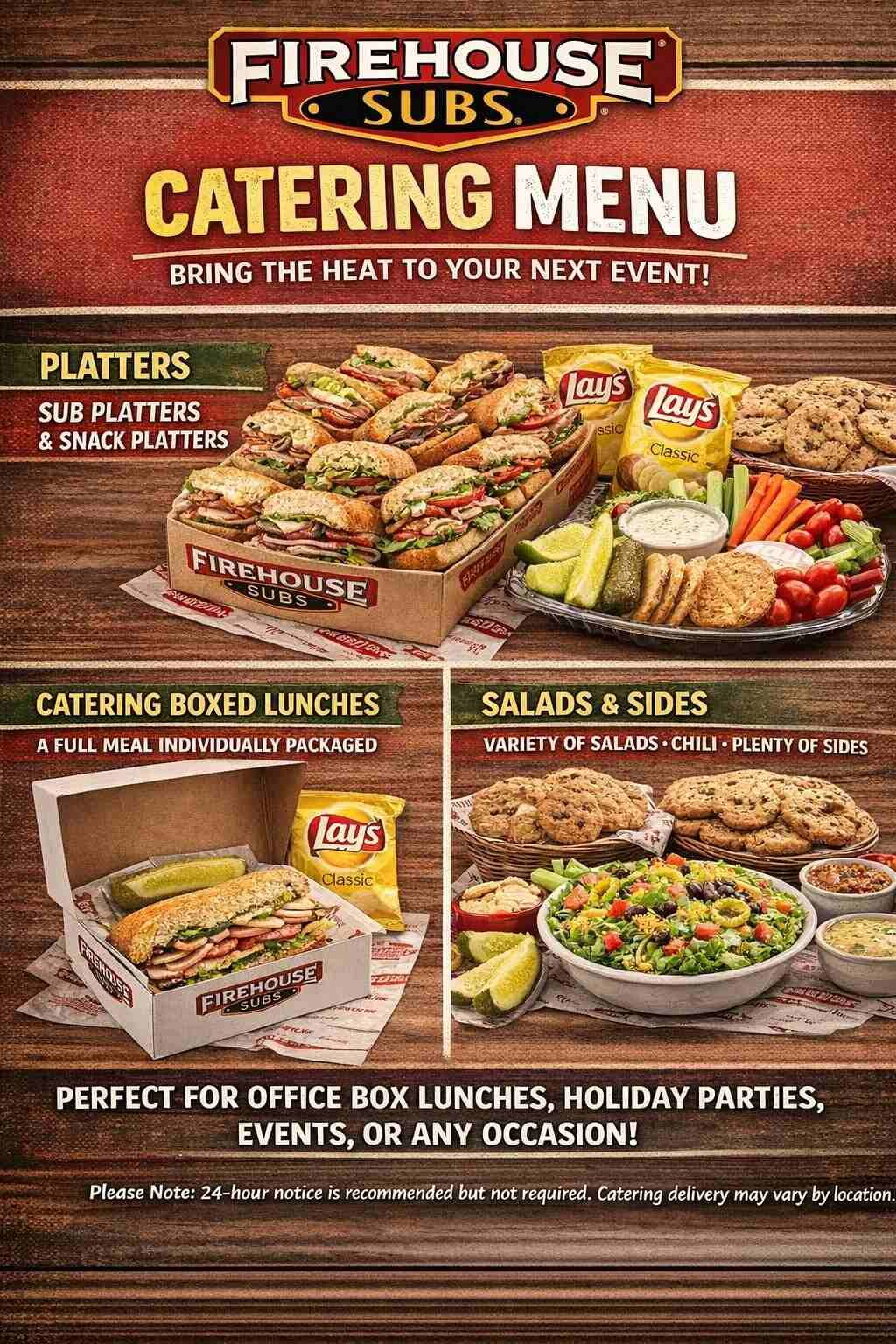 Firehouse Subs Catering Menu