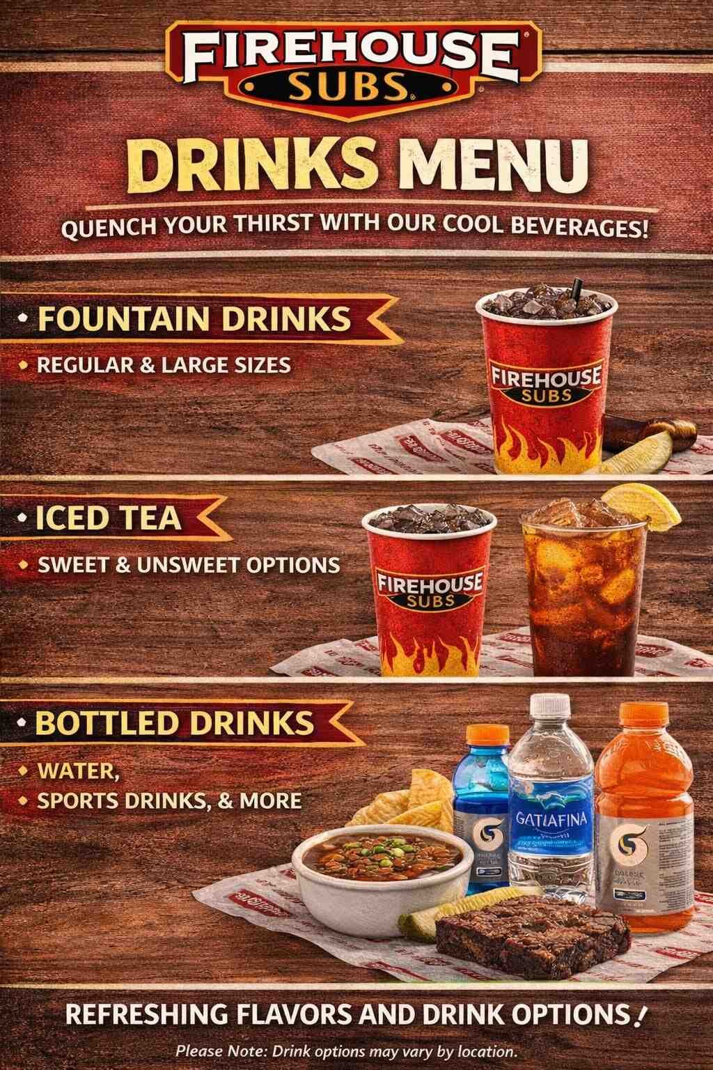 Firehouse Subs Drinks Menu