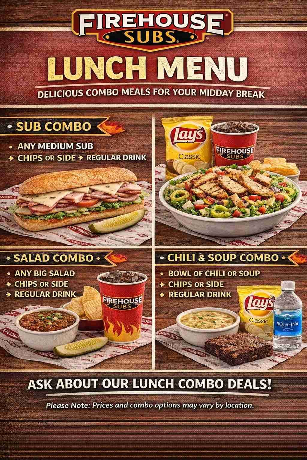 Firehouse Subs Lunch Menu